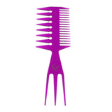 Maxbell Maxbell 3-in-1 Men's Oily Hair Pick Comb Dye Hairdressing Styling Wide Tooth Purple
