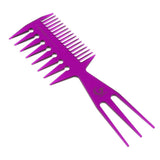Maxbell Maxbell 3-in-1 Men's Oily Hair Pick Comb Dye Hairdressing Styling Wide Tooth Purple