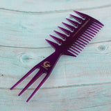 Maxbell Maxbell 3-in-1 Men's Oily Hair Pick Comb Dye Hairdressing Styling Wide Tooth Purple