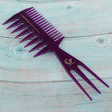 Maxbell Maxbell 3-in-1 Men's Oily Hair Pick Comb Dye Hairdressing Styling Wide Tooth Purple