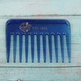 Maxbell Maxbell Wide-Teeth Detangling Curly Hair Comb Mens Back Head Styling Oil Comb Blue