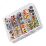 Maxbell 10 Sheet DIY Nail Art Tips Stickers Wraps Nails Decals Decorations Halloween