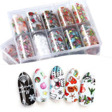 Maxbell 10 Sheet DIY Nail Art Tips Stickers Wraps Nails Decals Decorations Christmas