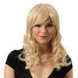 Maxbell 22'' Women Long Curly Wavy  Wig Heat Resistant Huamn Hair Wigs w/ Bang