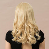Maxbell 22'' Women Long Curly Wavy  Wig Heat Resistant Huamn Hair Wigs w/ Bang