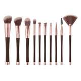 Maxbell Maxbell Synthetic Makeup Cosmetic Foundation Powder Cream Blending Brush Kit Brown