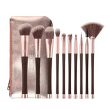 Maxbell Maxbell Synthetic Makeup Cosmetic Foundation Powder Cream Blending Brush Kit Brown