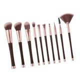 Maxbell Maxbell Synthetic Makeup Cosmetic Foundation Powder Cream Blending Brush Kit Brown
