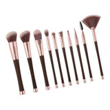 Maxbell Maxbell Synthetic Makeup Cosmetic Foundation Powder Cream Blending Brush Kit Brown
