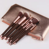 Maxbell Maxbell Synthetic Makeup Cosmetic Foundation Powder Cream Blending Brush Kit Brown