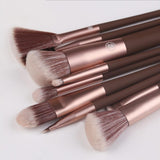 Maxbell Maxbell Synthetic Makeup Cosmetic Foundation Powder Cream Blending Brush Kit Brown