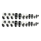 Maxbell 24Pcs/Set False Nails Tips Full Cover Fake Nail w/Waterproof Glue Sticker 02