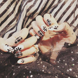 Maxbell 24Pcs/Set False Nails Tips Full Cover Fake Nail w/Waterproof Glue Sticker 02