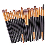 Maxbell Maxbell 20pcs/Set Professhional Makeup Brushes Foundation Powder Brush Black Golden