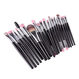 Maxbell Maxbell 20pcs/Set Professhional Makeup Brushes Foundation Powder Brush Black Sliver