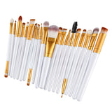 Maxbell Maxbell 20 Pcs/Set Professional Make up Brush Set Beauty Cosmetic Tool White Gold
