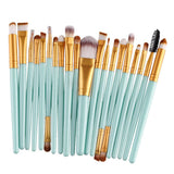 Maxbell Maxbell 20 Pcs/Set Professional Make up Brush Set Beauty Cosmetic Tool Green Gold