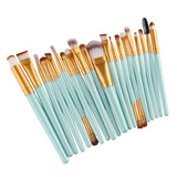 Maxbell Maxbell 20 Pcs/Set Professional Make up Brush Set Beauty Cosmetic Tool Green Gold