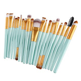 Maxbell Maxbell 20 Pcs/Set Professional Make up Brush Set Beauty Cosmetic Tool Green Gold