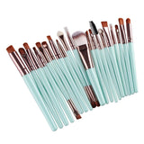 Maxbell Maxbell 20 Pcs/Set Professional Make up Brush Set Beauty Cosmetic Tool Green Coffee