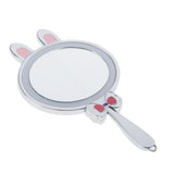 Maxbell Maxbell USB Rabbit Handheld LED Lighted Mirror Travel Makeup Vanity Mirror Silver