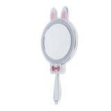 Maxbell Maxbell USB Rabbit Handheld LED Lighted Mirror Travel Makeup Vanity Mirror Silver