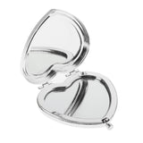 Maxbell Maxbell Heart Travel Foldable Mirror Makeup Cosmetic Magnifying Pocket Mirror Silver