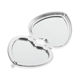 Maxbell Maxbell Heart Travel Foldable Mirror Makeup Cosmetic Magnifying Pocket Mirror Silver