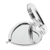 Maxbell Maxbell Heart Travel Foldable Mirror Makeup Cosmetic Magnifying Pocket Mirror Silver