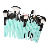 Maxbell Maxbell 25pcs Makeup Cosmetic Brushes Set for Foundation Powder Concealer Blending Green Black