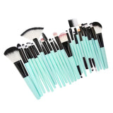 Maxbell Maxbell 25pcs Makeup Cosmetic Brushes Set for Foundation Powder Concealer Blending Green Black