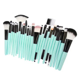 Maxbell Maxbell 25pcs Makeup Cosmetic Brushes Set for Foundation Powder Concealer Blending Green Black