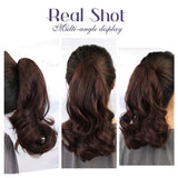 Maxbell Clip in Wavy Ponytail Hair Extensions Synthetic Curly Daily Hairpiece Brown