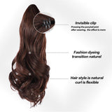 Maxbell Clip in Wavy Ponytail Hair Extensions Synthetic Curly Daily Hairpiece Brown