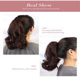 Maxbell Clip in Wavy Ponytail Hair Extensions Synthetic Curly Daily Hairpiece Brown