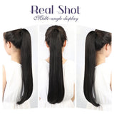 Maxbell 24" Women Long Straight Synthetic Ponytail Clip in Hair Extension Hairpiece