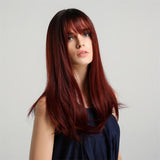 Maxbell 20" Fashion Women Long Straight Wigs with Bang for Cosplay Costume Party