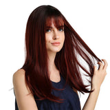 Maxbell 20" Fashion Women Long Straight Wigs with Bang for Cosplay Costume Party
