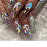 Maxbell Maxbell 16Sheets Nail Art Tips Sticker for Nails Decoration DIY Design Flame Model