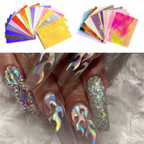 Maxbell Maxbell 16Sheets Nail Art Tips Sticker for Nails Decoration DIY Design Flame Model