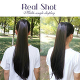 Maxbell Women Long Synthetic Ponytail Clip in Hair Extension Hairpiece Black 62cm Straight