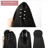 Maxbell Women Long Synthetic Ponytail Clip in Hair Extension Hairpiece Black 62cm Straight