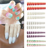 Maxbell 24x Shiny False Nails Short Full Cover Decoration Tips for Wedding Party