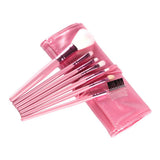 Maxbell Maxbell 7Pcs Professional Eye MakeupBrush Set W/Pouch For Eye Shader Eyeliner Pink