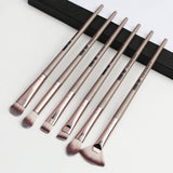 Maxbell Maxbell 6pcs Synthetic Eye Makeup Brushes Eyeshadow Eyebrow Blender Brush Champagne