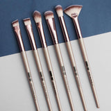 Maxbell Maxbell 6pcs Synthetic Eye Makeup Brushes Eyeshadow Eyebrow Blender Brush Champagne