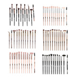 Maxbell Maxbell 12Pcs Eye Makeup Brush Set for Eyeshadow Eyebrow Eyeliner Black Rose Golden