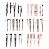 Maxbell Maxbell 12Pcs Eye Makeup Brush Set for Eyeshadow Eyebrow Eyeliner Black Rose Golden
