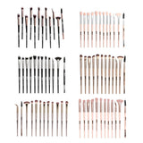 Maxbell Maxbell 12Pcs Eye Makeup Brush Set for Eyeshadow Eyebrow Eyeliner Black Rose Golden