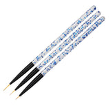 Maxbell 6x3x Nail Art Liner Brush UV Gel Painting Brush Pen for Elongated Lines Blue